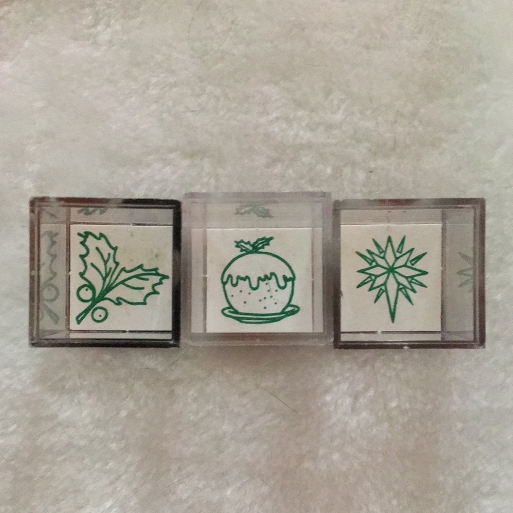 Festive Green and White Holiday Stamps